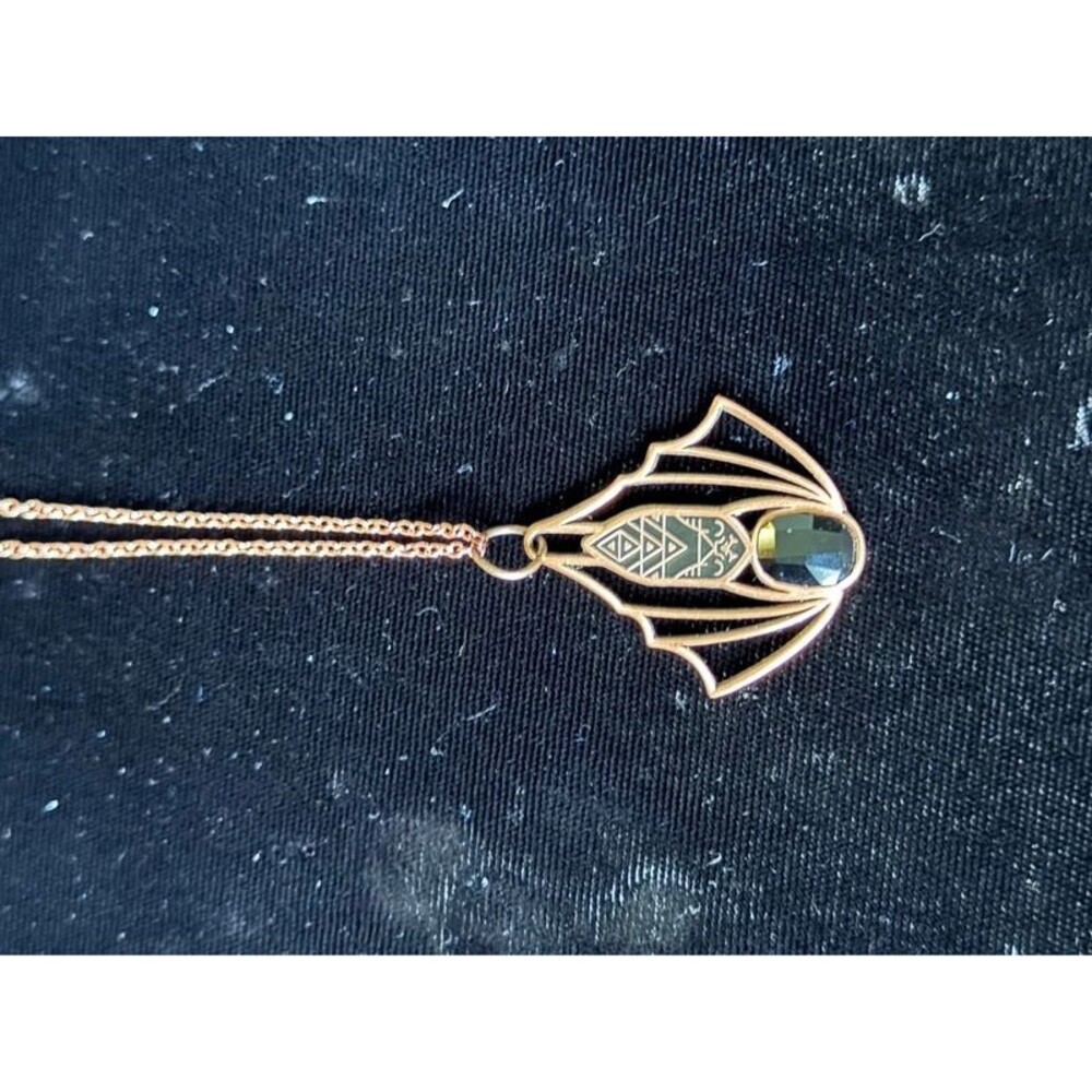 Sterling Silver 925 Rose Gold Art Deco Necklace 18"